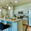 kitchen with bar stools and an island